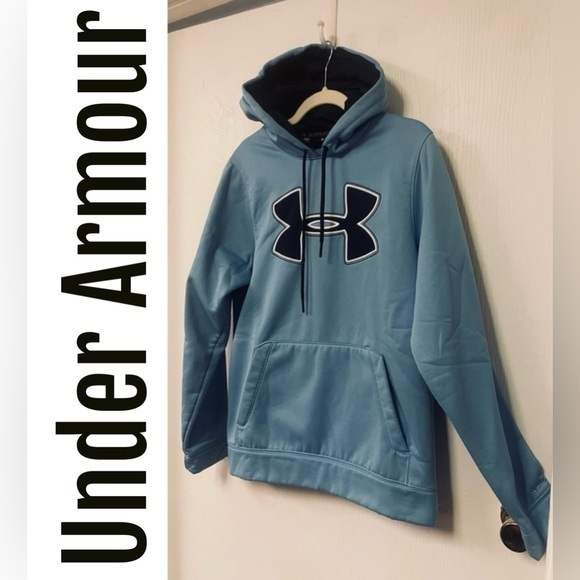 Under Armour ColdGear Storm Hoodie Blue Water-Repellent Pullover â Menâs Small - Picture 1 of 6
